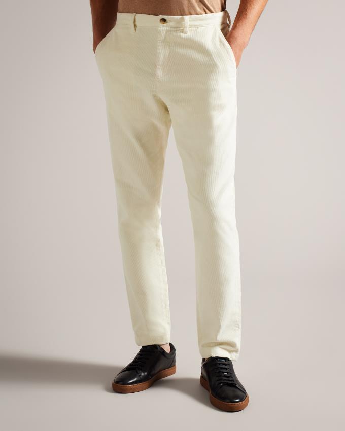 Pantalon Ted Baker Camburn Fit Corduroy Blanche Homme | UND-42974912